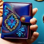 카스텔바작의 아트워크 지갑 리뷰 - **Prompt 1: Artistic Expression in Hand**
    A close-up, dynamic shot of an elegantly manicured han...