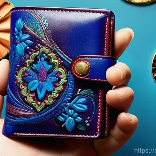 카스텔바작의 아트워크 지갑 리뷰 - **Prompt 1: Artistic Expression in Hand**
    A close-up, dynamic shot of an elegantly manicured han...