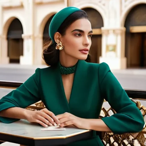 구찌 재키 카드 지갑과 GG 마몬트 비교 - **Prompt for Jackie Cardholder: "Timeless Elegance in a Classic Setting"**
    "A sophisticated Arab...