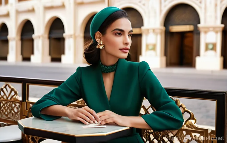 구찌 재키 카드 지갑과 GG 마몬트 비교 - **Prompt for Jackie Cardholder: "Timeless Elegance in a Classic Setting"**
    "A sophisticated Arab...