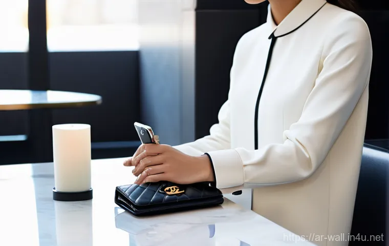 샤넬 카드홀더와 플랩 지갑 추천 - **Prompt:** A sophisticated Arab woman, elegantly dressed in a modest yet fashionable contemporary o...